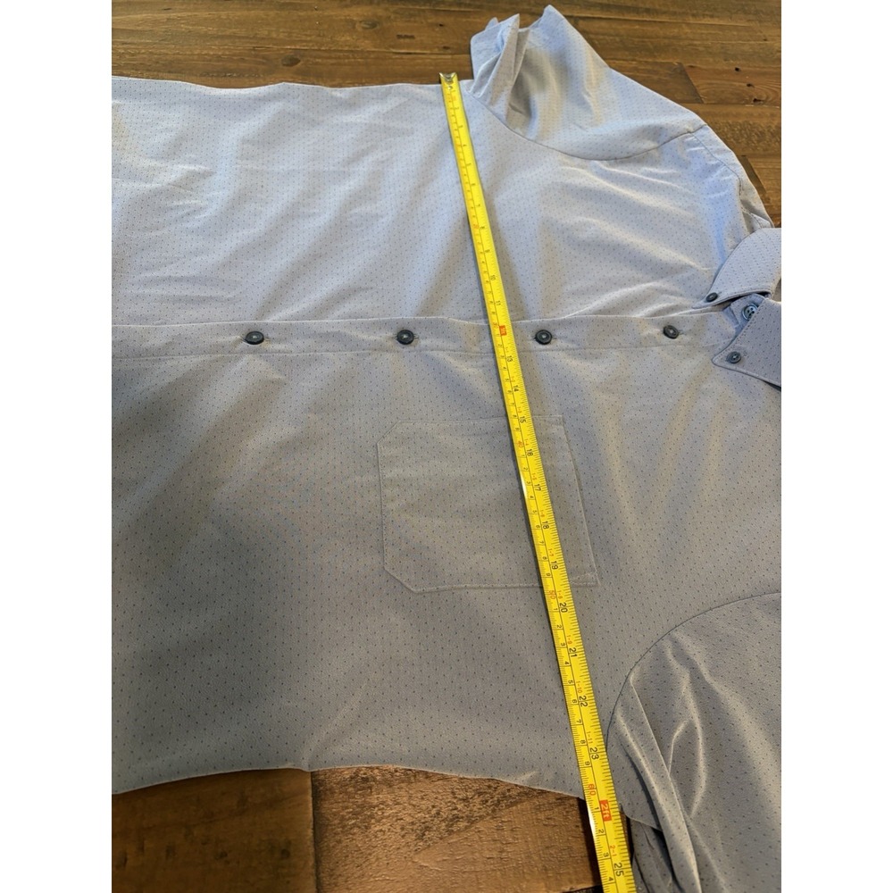 Mizzen+Main Leeward Dress Shirt Men's XL Trim Fit Blue Performance Stretch - Picture 7 of 14